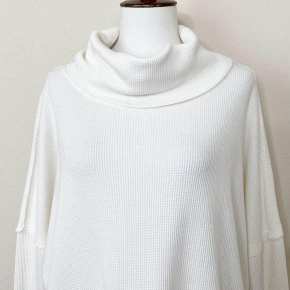 Anthropologie Maeve Ainsley Turtleneck Thermal Long Sleeve Waffle Knit Top - Picture 5 of 15